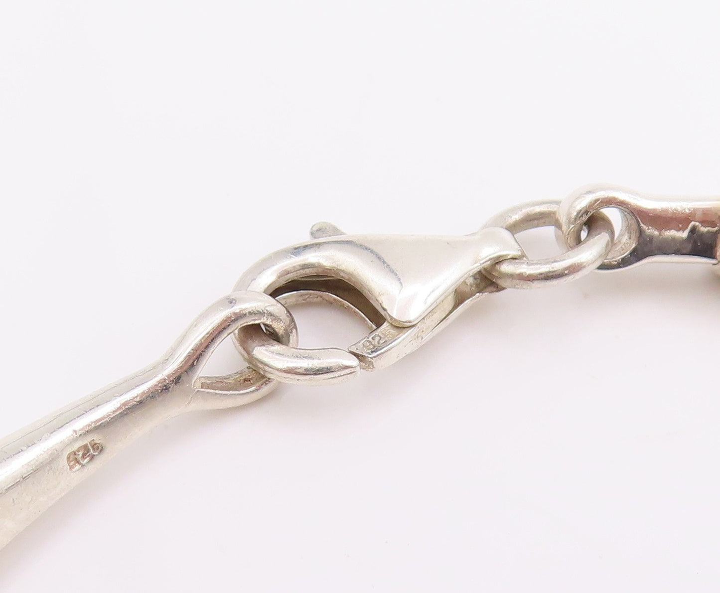925 Sterling Silver Vintage Necklace Minimalist Tapered Bar Link Chain  NE4733