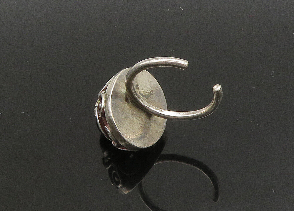 925 Silver  Vintage Black Onyx Adjustable Cocktail Ring Sz 8 (OPENS)  RG22954