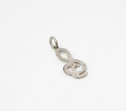 925 Sterling Silver  Vintage Musical Note Drop Pendant  PT2180
