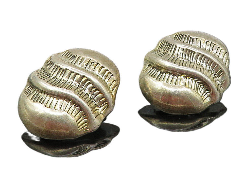 MEXICO 925 Sterling Silver  Vintage Non Pierce Button Drop Earrings  EG5889