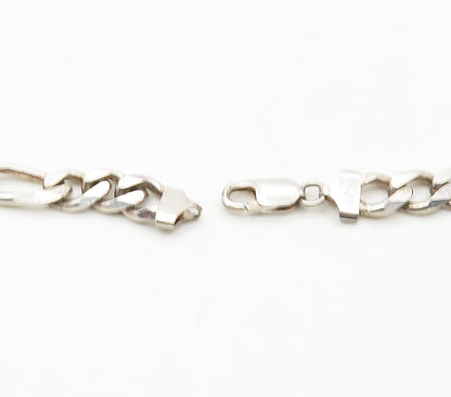 925 Sterling Silver  Vintage Shiny Minimalist Curb Link Chain Necklace  NE2639