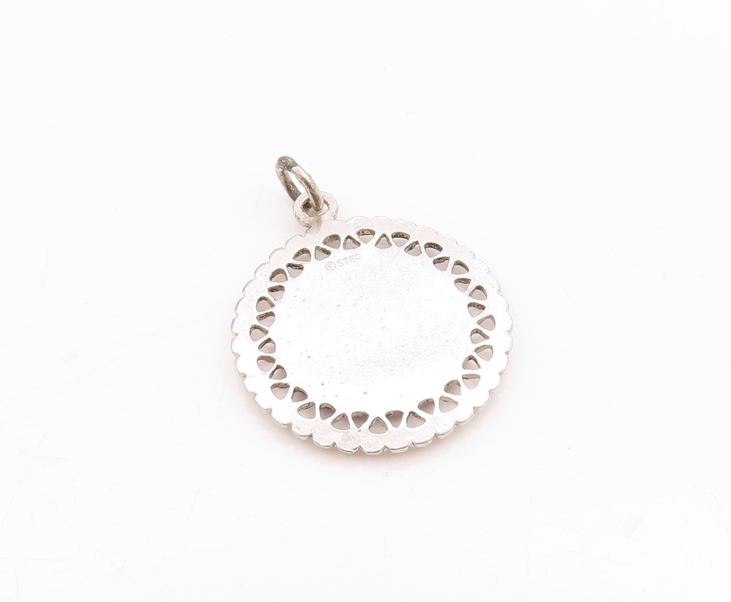925 Sterling Silver Vintage Pendant Antique Cutout Alaska Map Charm  PT24538