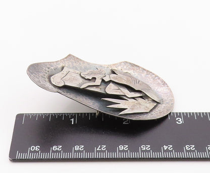 925 Sterling Silver Vintage Brooch Pin BEZALEL ISRAEL Figural Folk Art  BP12560