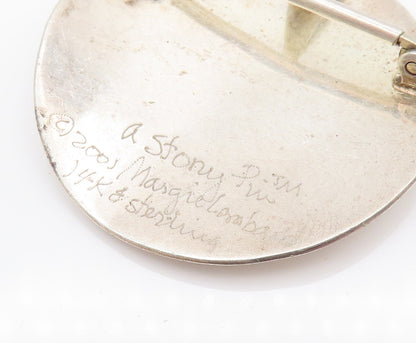 MARGIE LOMBARD 14K GOLD & 925 Silver Vintage Inspirational Brooch Pin BP10122