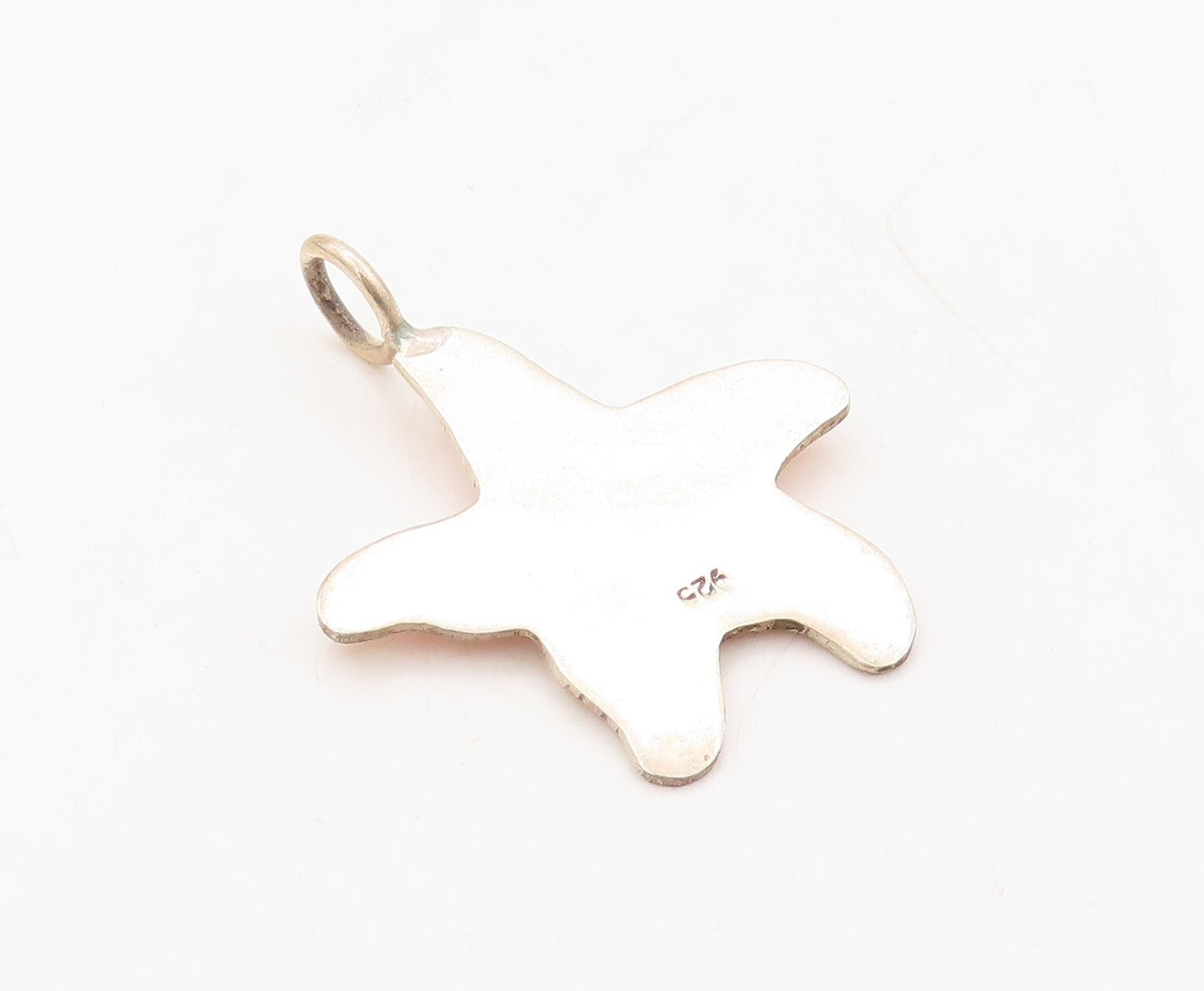 925 Sterling Silver Vintage Pendant Designer Cutout Enameled Star Fish  PT23628