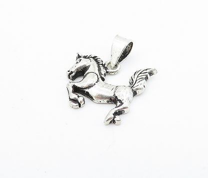925 Sterling Silver  Vintage Petite Galloping Horse Motif Drop Pendant  PT5730