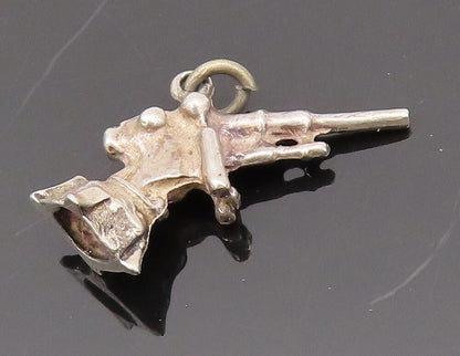 925 Sterling Silver  Vintage Mini 3D Carved Telescope Charm Pendant  PT22380