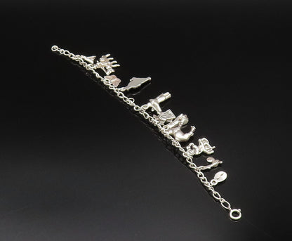 925 Silver  Vintage Butterfly BLM Fist Camel & Multi Charm Bracelet  BT9594