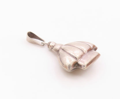 MEXICO 925 Silver  Vintage Scalloped Perfume Bottle Pendant (OPENS)  PT19635