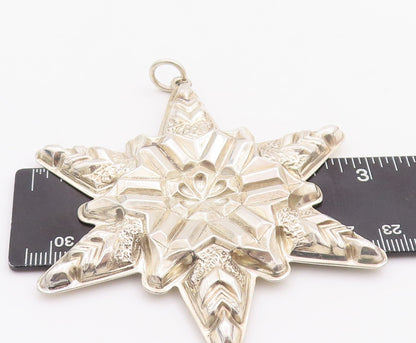925 Sterling Silver Vintage Pendant GORHAM Carved Christmas Ornament  PT23360