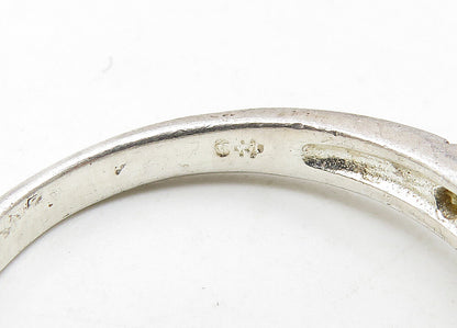 925 Sterling Silver  Vintage Cubic Zirconia Graduated Band Ring Sz 9  RG10432