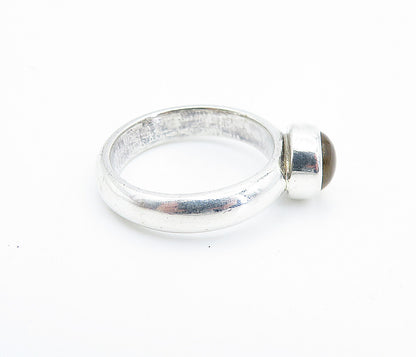 925 Sterling Silver Cabochon Cut Yellow Topaz Solitaire Ring Sz 6 RG6937
