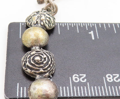 ISRAEL 925 Sterling Silver  Vintage Etched Dome Link Chain Necklace  NE1613