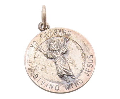 925 Sterling Silver  Vintage Petite Oxidized Jesus Religious Pendant  PT19026