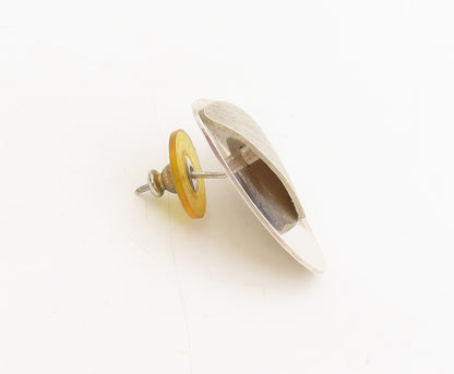 MEXICO 925 Silver  Vintage Minimalist Designer Triangular Earrings  EG12647