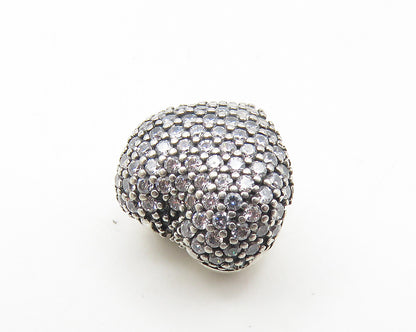 PANDORA 925 Silver  Vintage Cubic Zirconia Love Heart Slide Pendant  PT8863