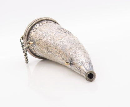 CHINESE EXPORT Solid Silver Vintage Antique Dragon Cone Container  TR2782