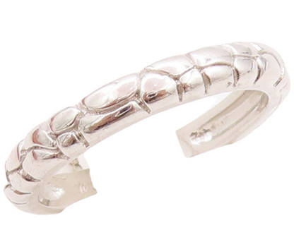 925 Sterling Silver Vintage Ring Pebble Stones Effect Carved  Sz 6.5  RG29764