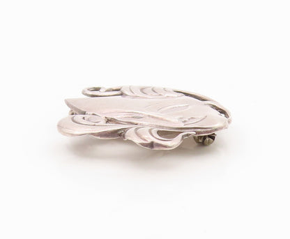 925 Sterling Silver Vintage Brooch Swirly Masquerade Theater Mask Pin  BP12102