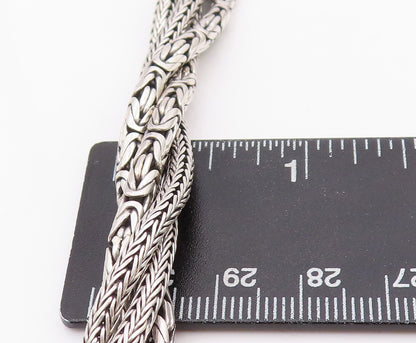 925 Sterling Silver Vintage Necklace BALI Dark Tone Designer Chains Twist NE4444