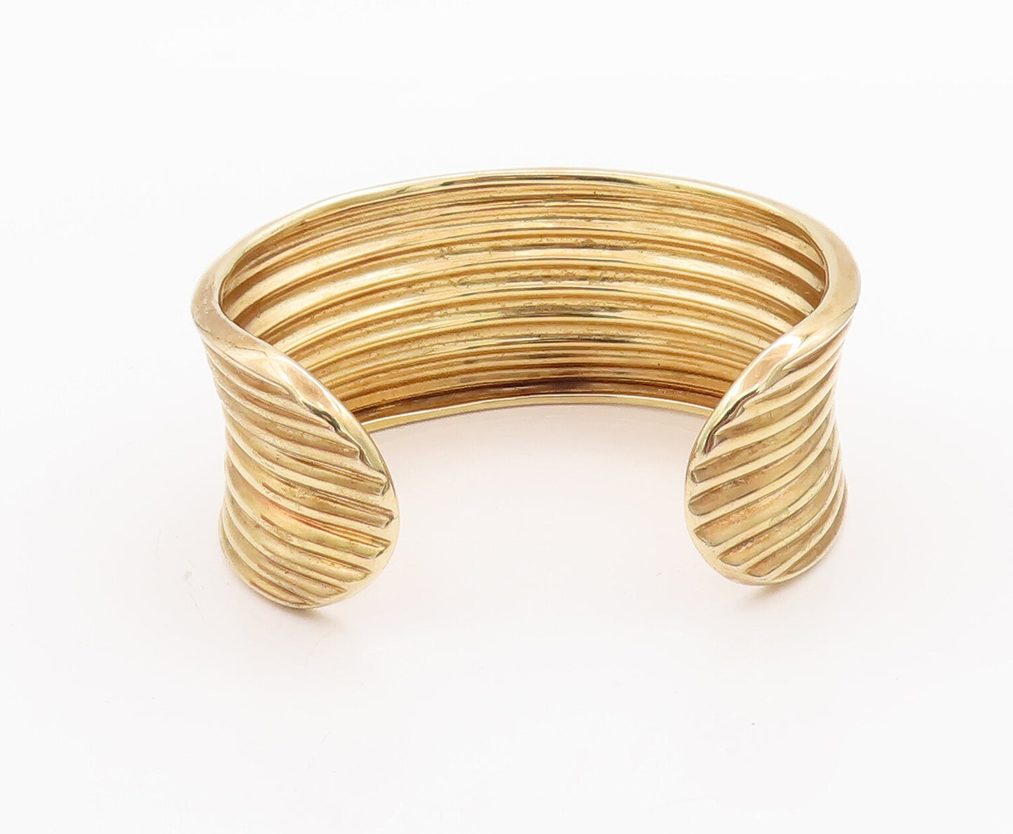 925 Sterling Silver Vintage Bracelet ROSS SIMONS Gold Plated Row Etched  BT10351
