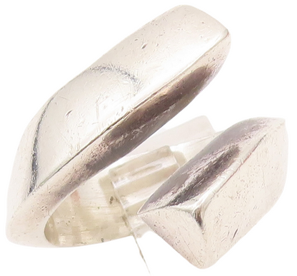 925 Sterling Silver Vintage Ring Designer Solid Cutout Bypass  Sz 9.5  RG28159