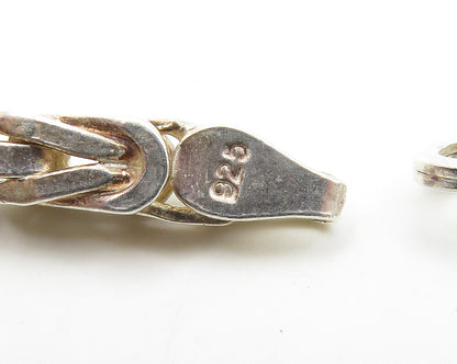 925 Sterling Silver  Vintage Shiny Byzantine Link Chain Necklace  NE2849
