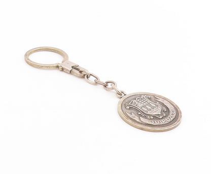 925 Sterling Silver Vintage Keychain Guipuzcoa Coat Of Arms Medallion  TR4119