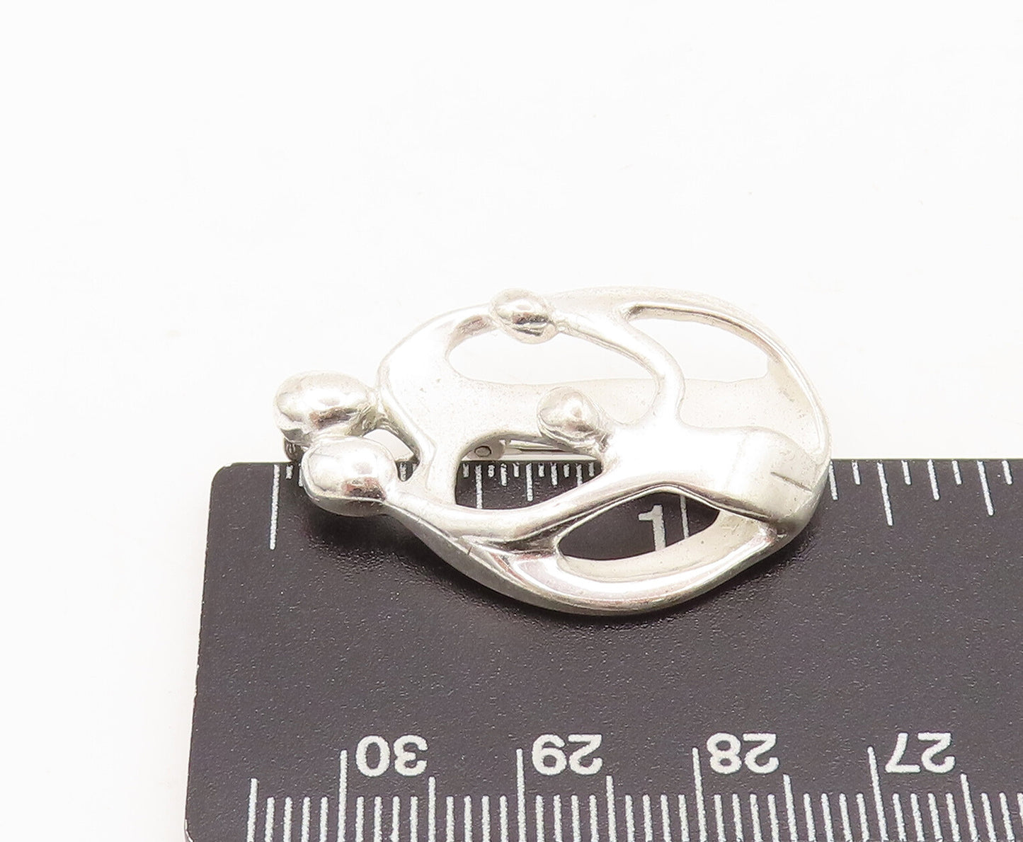 925 Sterling Silver Vintage Brooch Pin CAROLYN POLLACK Happy Community  BP10561