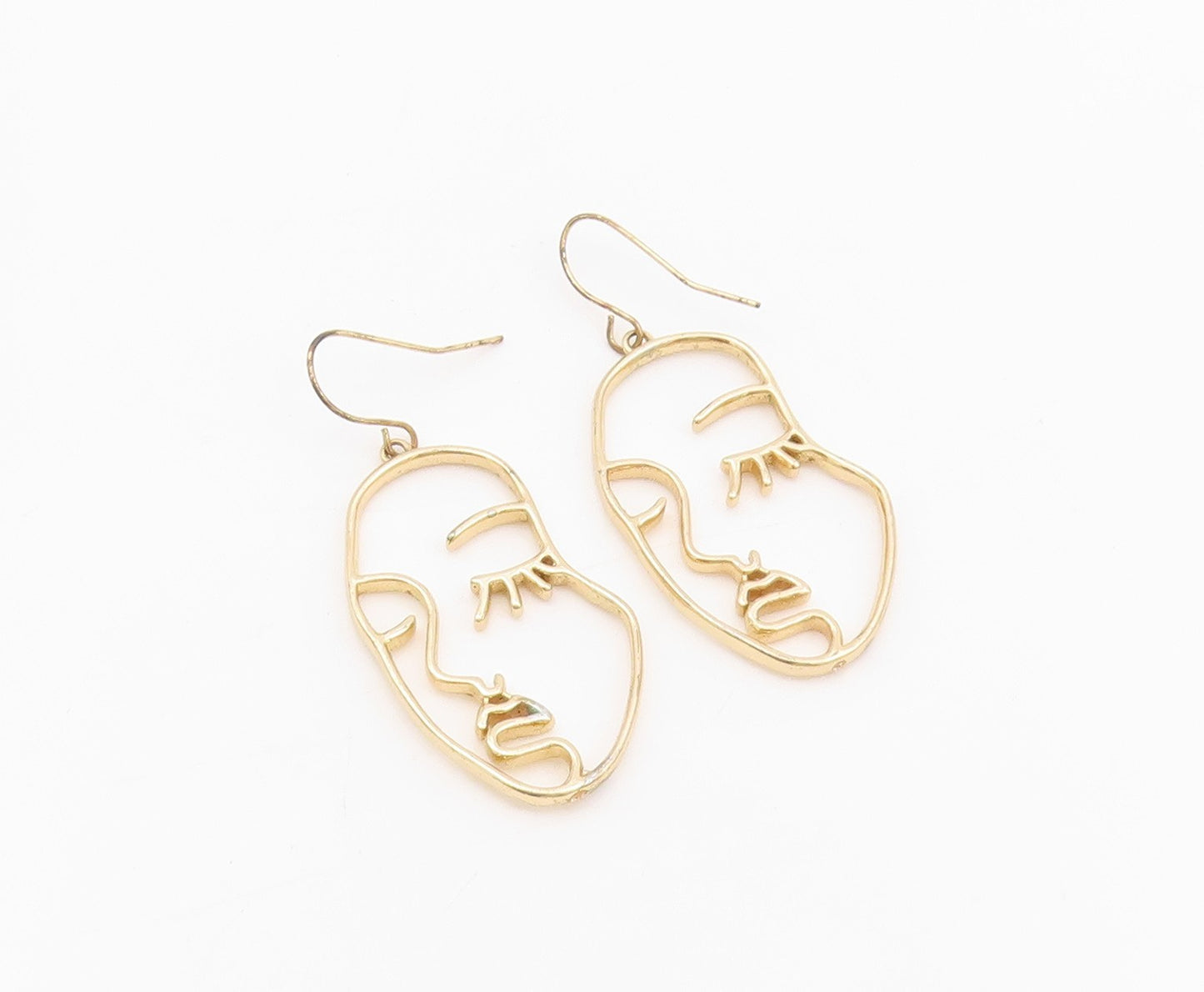 925 Sterling Silver Vintage Earrings Gold Plated 2 Sided Male Female  EG13614