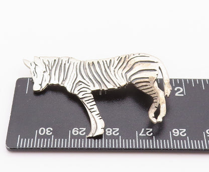 925 Sterling Silver Vintage Brooch GFMW Solid Etched Striped Zebra  BP11572
