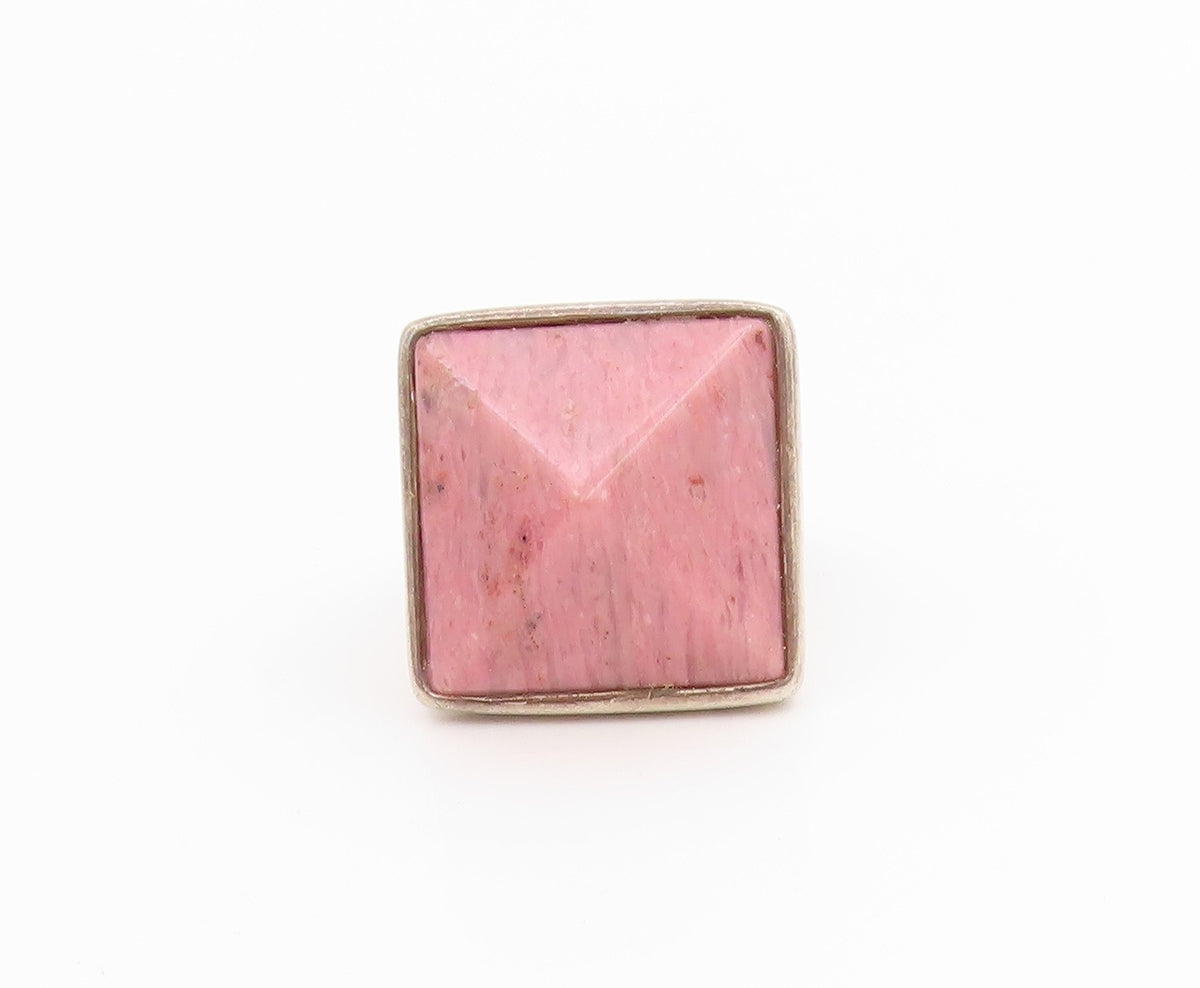925 Sterling Silver Vintage Ring RLM STUDIO Rhodonite Pyramid  Sz 7  RG34386