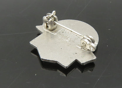 925 Sterling Silver  Vintage Enamel Stanhome Salesman Brooch Pin  BP8667