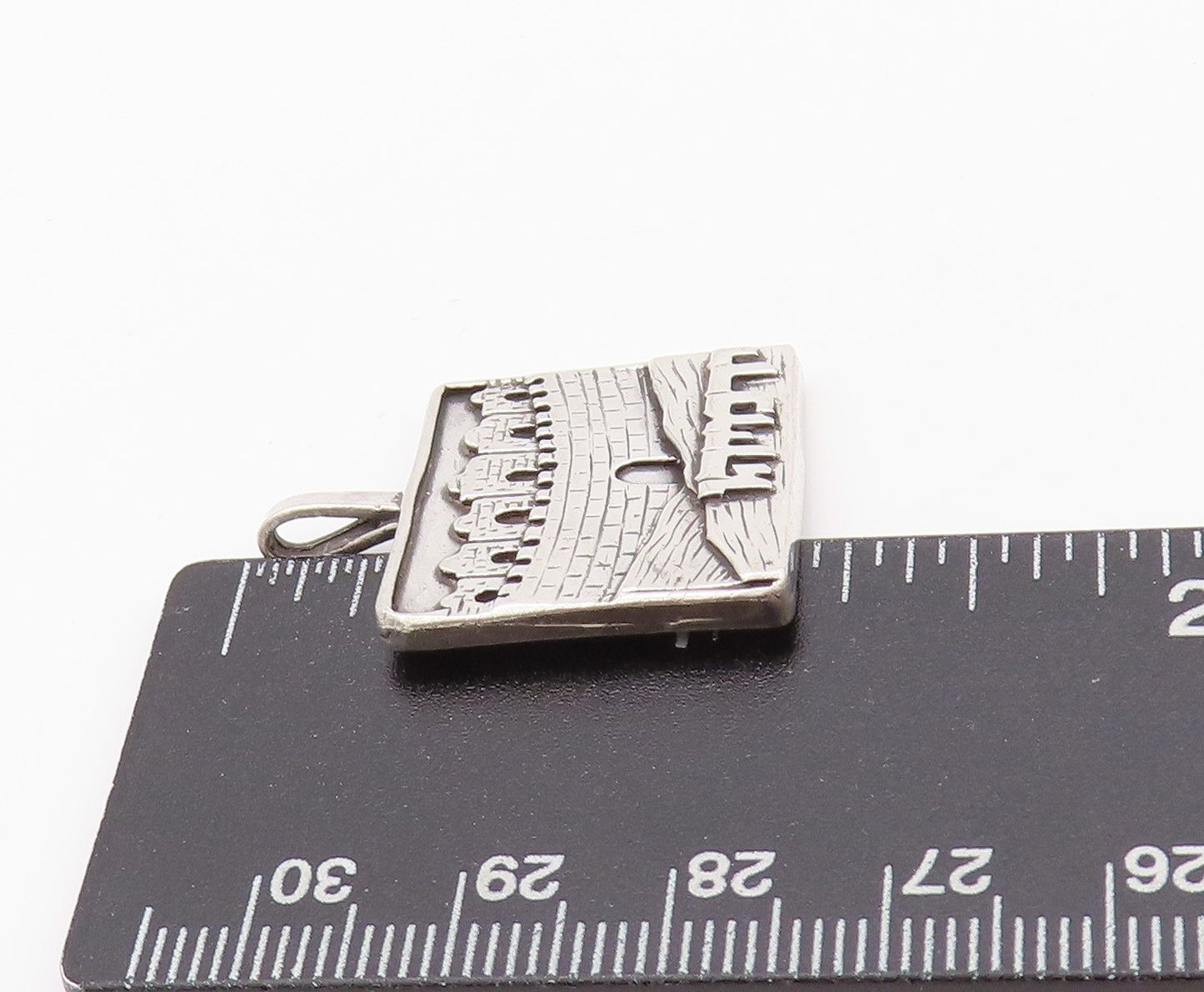 925 Sterling Silver Vintage Pendant Religious Jerusalem Jeremiah  PT24072