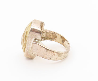 925 Sterling Silver Vintage Ring WHITNEY KELLY Mother Of Pearl  Sz 8  RG36861