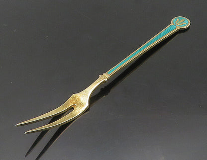 DAVID ANDERSEN NORWAY 925 Silver  Vintage Enamel Detail Cocktail Fork  TR2644