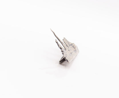925 Sterling Silver Vintage Brooch Pin JAPANESE Antique Landscape Carved BP10968