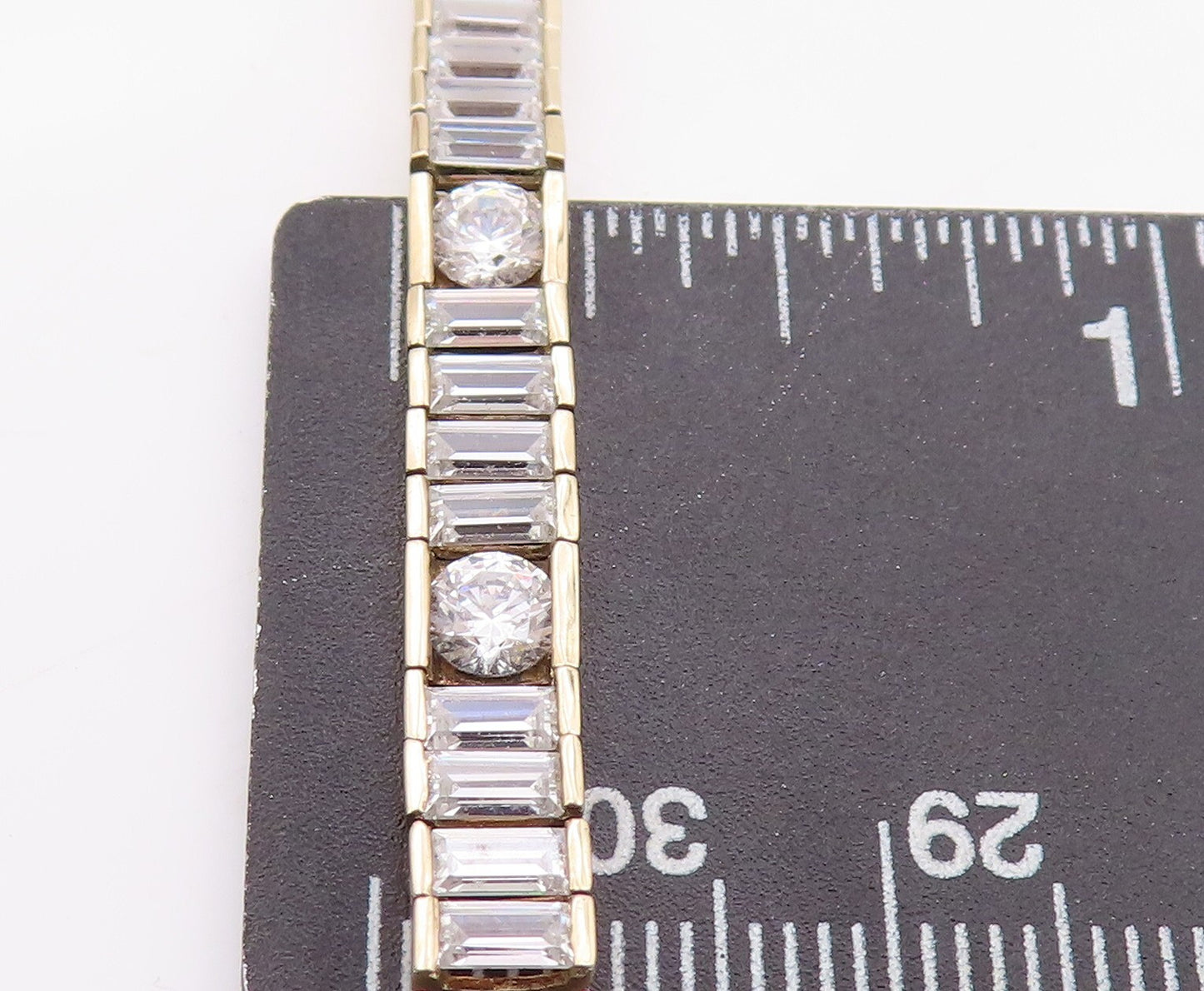 925 Sterling Silver Vintage Bracelet Gold Plated CZ Tennis Bracelet  BT10802