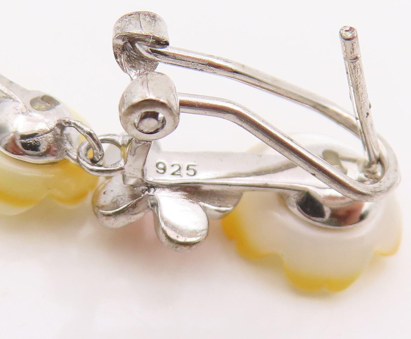 925 Sterling Silver Vintage Earrings Multi Gemstone Floral Butterfly  EG13852