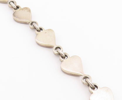925 Sterling Silver Vintage Bracelet MEXICO Interlocking Love Hearts BT11615