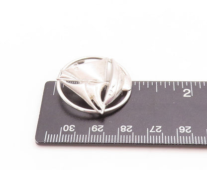 925 Sterling Silver Vintage Brooch Pin Designer Cutout Boat  BP11447