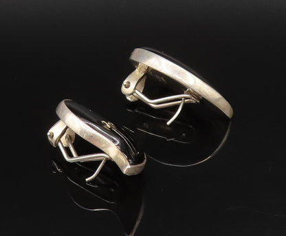 CERRO BLANCO 925 Silver  Vintage Teardrop Shaped Black Onyx Earrings  EG12246