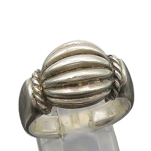 ESPO SIG 925 Silver  Vintage Shiny Fluted Dome Twist Band Ring Sz 9  RG22836