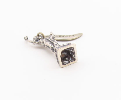 925 Sterling Silver  Vintage Statue Of Liberty New Jersey Pendant  PT18375