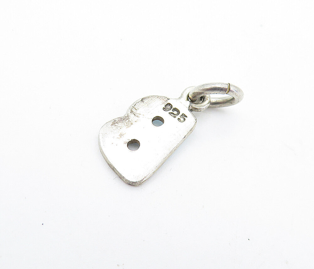 925 Sterling Silver  Vintage Petite Enamel Coated Letter B Drop Pendant PT5493