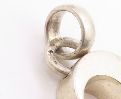 925 Sterling Silver Vintage Pendant Modernist Solid Crescent Moon Charm  PT25275
