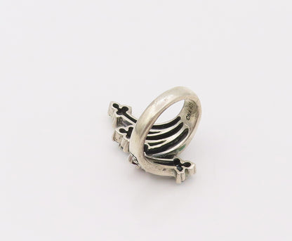 925 Silver  Vintage Tree Branch Boomed Floral Bypass CZ Ring Sz 6  RG26620