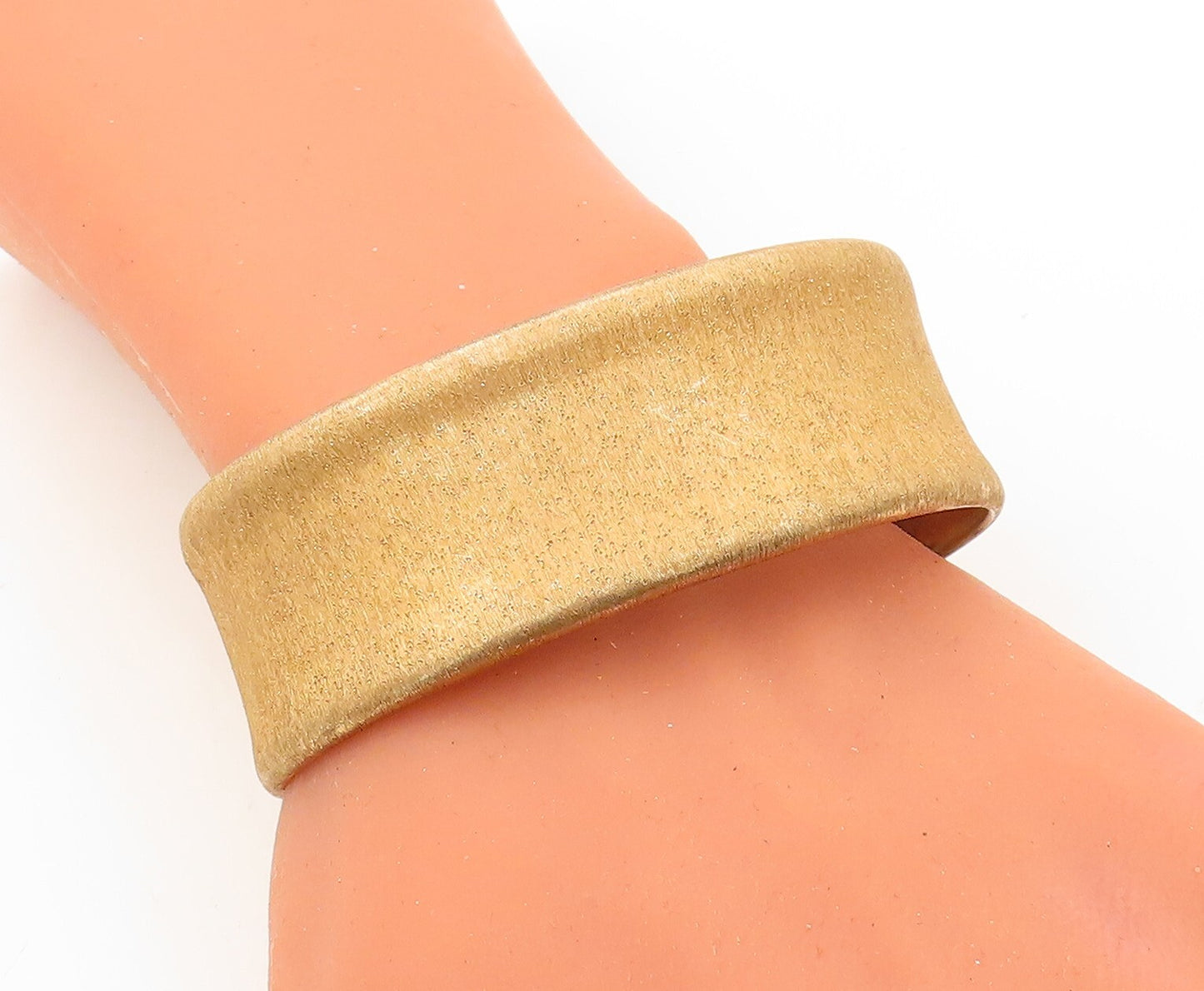 925 Sterling Silver Vintage Bracelet  Gold Plated Solid Brad Band Cuff  BT10906