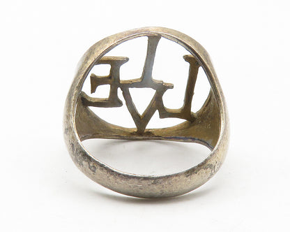 GODFREY CARTER 925 Silver  Vintage Dark Tone LIVE Band Ring Sz 6  RG11789
