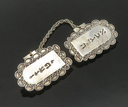 925 Sterling Silver Vintage 10 Commandments Pretzel Swirl Sweater Clip TR2535
